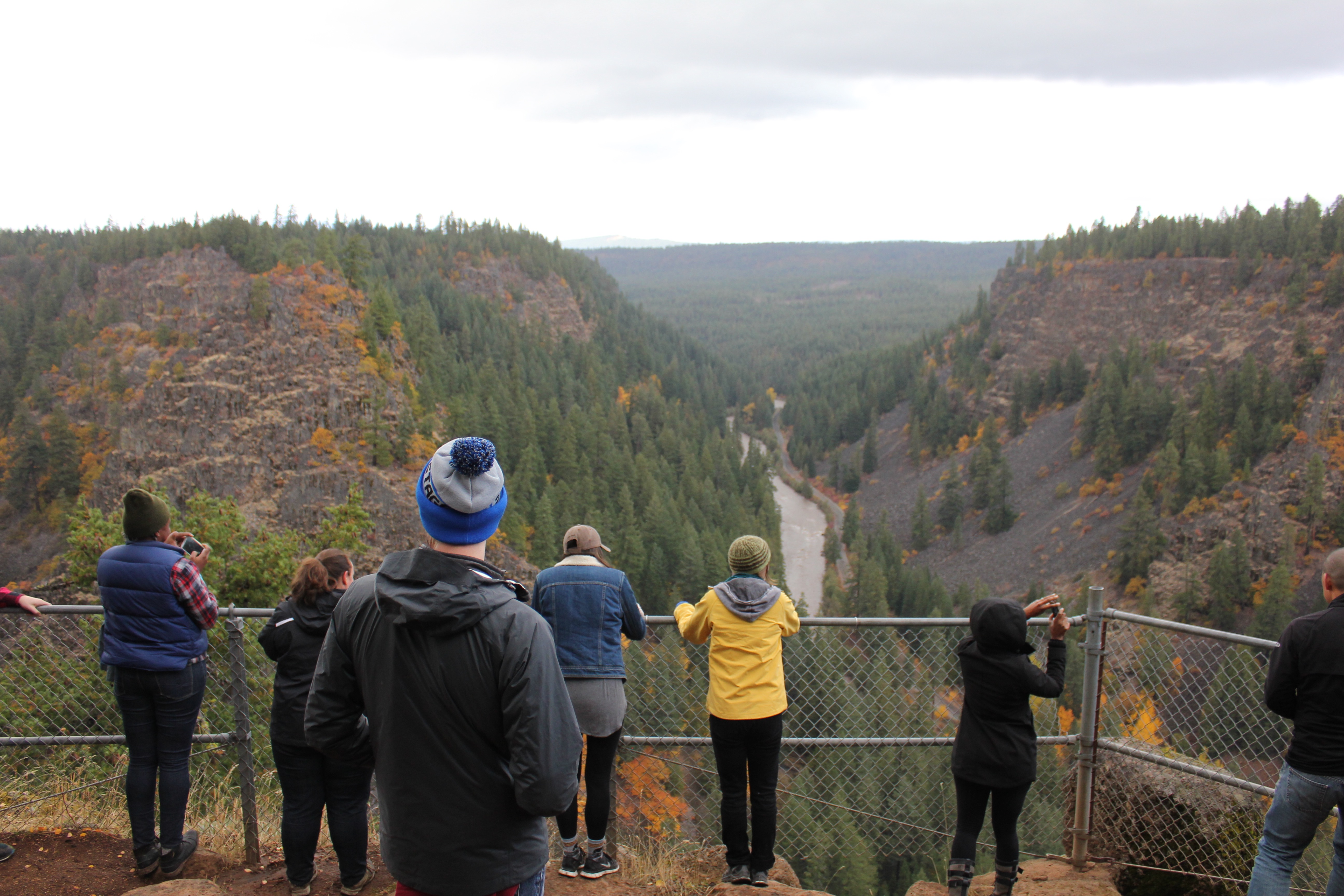 ELC members and friends look out over Klickitat Canyon. Photo by ELCer Alec Kretchun