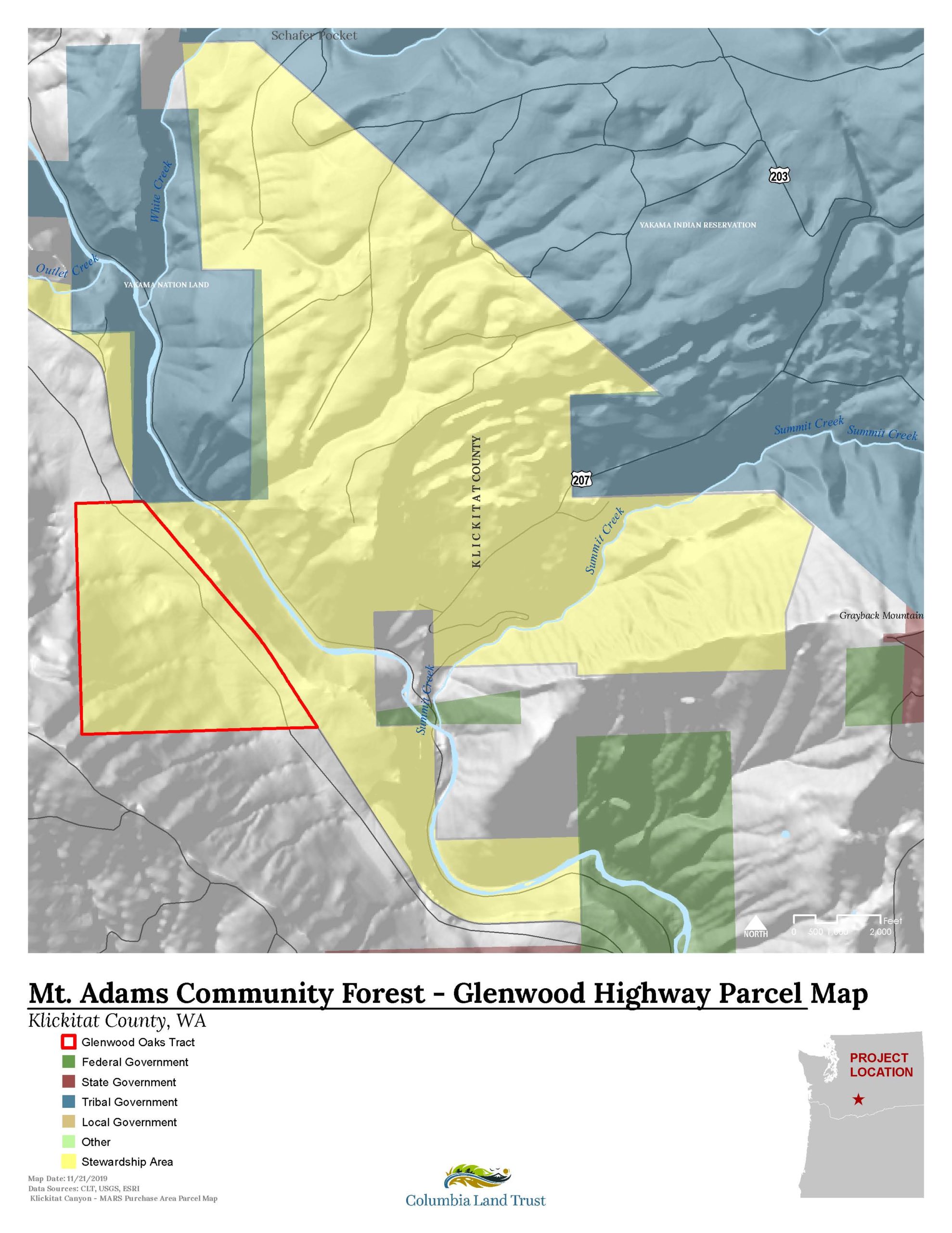 Klickitat Canyon MARS Purchase Area Parcel Map 1 Columbia Land Trust